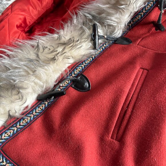 1970s Hippie Boho Wool & Faux Fur Coat - Picture 9 of 10